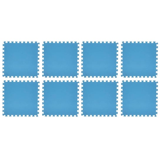 Mata piankowa puzzle, 8 elementów, 50 x 50 cm, niebieska Intex