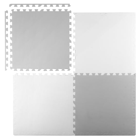 Mata piankowa Puzzle edukacyjna Biały/Szary, 60x60 cm, 4 szt.Ricokids Ricokids