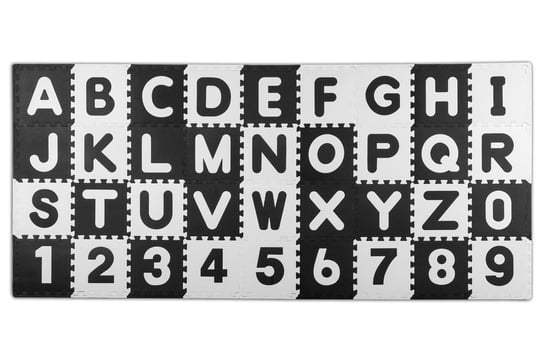 Mata piankowa Puzzle Litery edukacyjna Czarne/Białe,36 szt1 80x180cm Ricokids . Ricokids