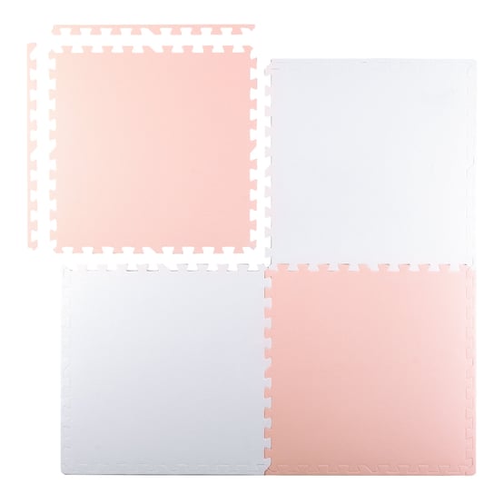 Mata piankowa Puzzle piankowe Biały/Różowy, 60x60 cm, 4 szt. Ricokids Ricokids