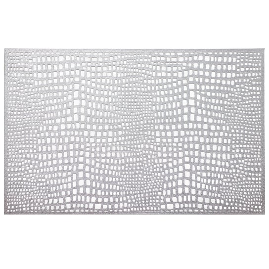 Mata stołowa Glamour PVC/PS Prostokątna srebrna 30 x 45 cm AMBITION Ambition