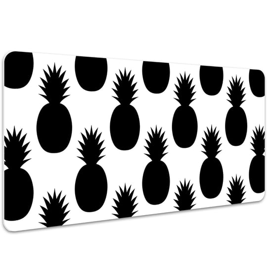 Mata z nadrukiem na biurko Czarne ananasy 100x50 cm, Dywanomat Dywanomat