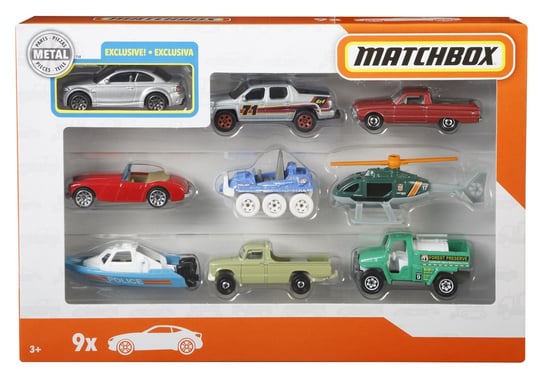 Matchbox, Gift Pack, zestaw dziewięciu samochodzików, X7111/FTR25 Matchbox