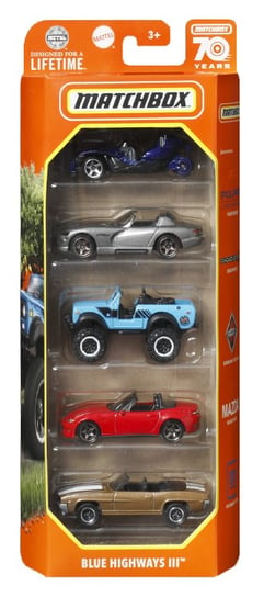 Matchbox, zestaw samochodzików, Blue Highways, HKY23, 5-pak Matchbox