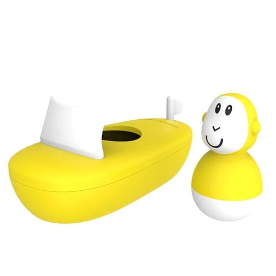 Matchstick Monkey - Łódka Do Kąpieli Z Małpką Yellow - Zabawka Kąpielowa Matchstick Monkey