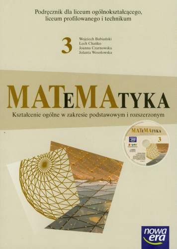 Matematyka 3. Podręcznik + CD Babiański Wojciech, Chańko Lech, Czarnowska Joanna