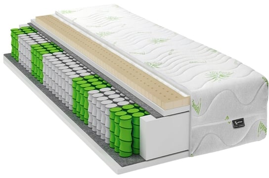 Materac 100x200 sprężynowy LATEKS pocket Aloe Vera 7 Stref Materazzi