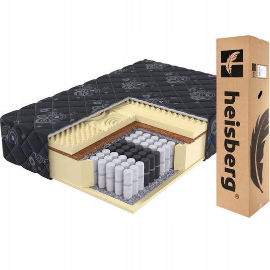 Materac 120x200 DARK exclusive H3 pocket stref MASUJĄCY kokos 24cm HEISBERG Heisberg