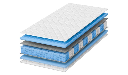 Materac 80x200 kieszeniowy masujący z pokrowcem Hyperelastic Prestiż 26 cm wygodny H3 Nowoczesne Materace