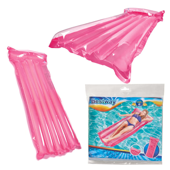 MATERAC DMUCHANY do pływania plażowy na basen dwukomorowy różowy ikonka