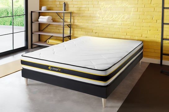 Materac FLEXY 150x200cm, Grubosc : 22 cm, sprezyny kieszeniowe i pianka z pamiecia ksztaltu, Wysoki, 3 strefy komfortu Sleepfit