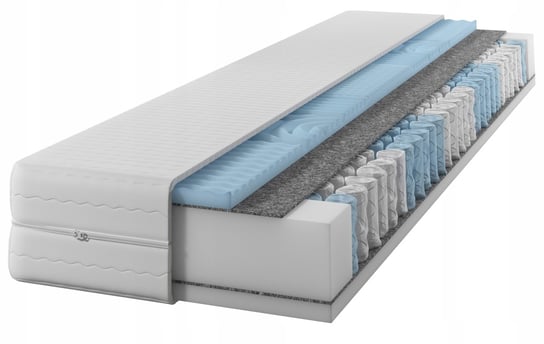 Materac IZER 80x190 24 cm|Dwustronny H3| 7 stref | rdzeń ze sprężyn kieszeniowych | pianka do masażu | pikowany pokrowiec | materac sprężynowy Izer
