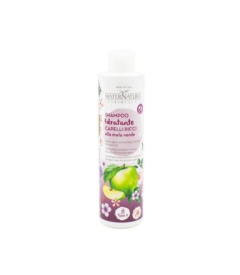 Maternatura, Nawilżający szampon do włosów kręconych z zielonym jabłkiem typ włosów 3A - 3B - 3C, 250 ml MaterNatura