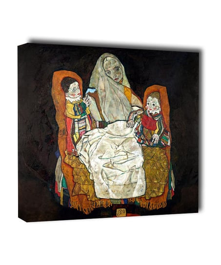 Matka z dwójką dzieci III, Egon Schiele - obraz na płótnie 40x40 cm Galeria Plakatu