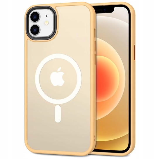 Matowe etui obudowa MagSafe Bowi do iPhone 12 Pro Max - Pomarańczowy Bowi