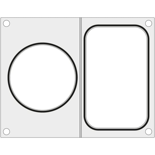 Matryca do zgrzewarki MANUPACK 190 na tackę bez podziału 178x113 mm + pojemnik śr. 115 mm - Hendi 805763 Inna marka