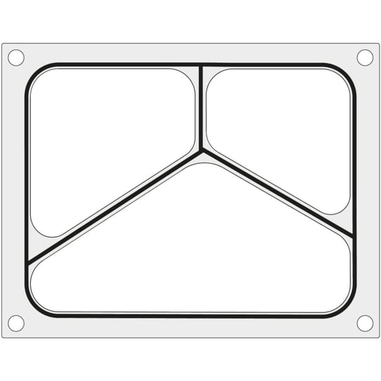 Matryca forma do zgrzewarek BOKAMA na tackę trójdzielną 227x178 mm - Hendi 805916 Inna marka