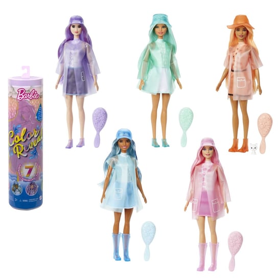 Mattel, Barbie Color Reveal, Lalka Słońce I Deszcz Barbie