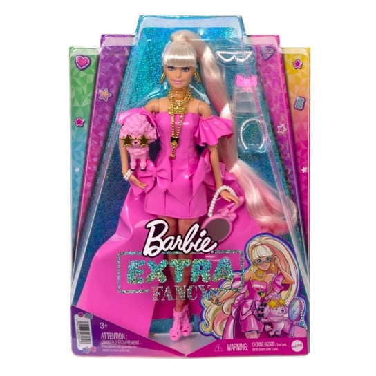 Mattel Barbie Extra Fancy Lalka Różowy Strój Hhn12 Barbie