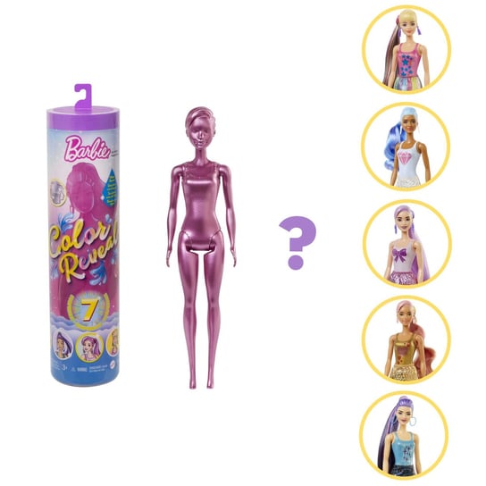 Mattel, Barbie, Lalka, Color Reveal brokatowa Barbie