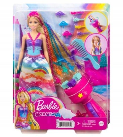 Mattel, Barbie lalka księżniczka Dreamtopia z zakręconymi pasemkami Barbie