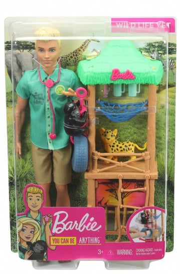 Mattel, Barbie, lalka weterynarz Ken w zoo Barbie