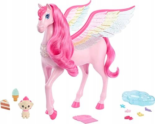 Mattel Barbie Magic Szczypta Magii Pegaz Światła I Dźwięki Różowy Hlc41 Barbie