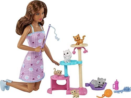 Mattel, Barbie, Zabawa z kotkami, zestaw, Hhb70 Wb4 Mattel