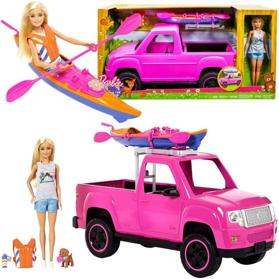 Mattel, Barbie, zestaw: lalka z pickupem i kajakiem Mattel