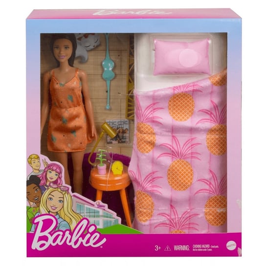 Mattel, Barbie, Zestaw lalka z sypialnią Barbie