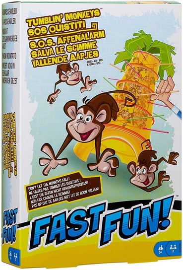 Mattel, gra zręcznościowa Spadające małpki w wersji podróżnej Fast Fun Mattel Games