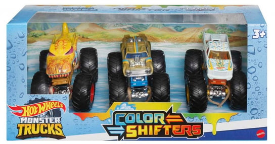 Mattel, Hot Wheels, Pojazdy Monster Truck 1:64 Color Shifters 3-pak Mattel