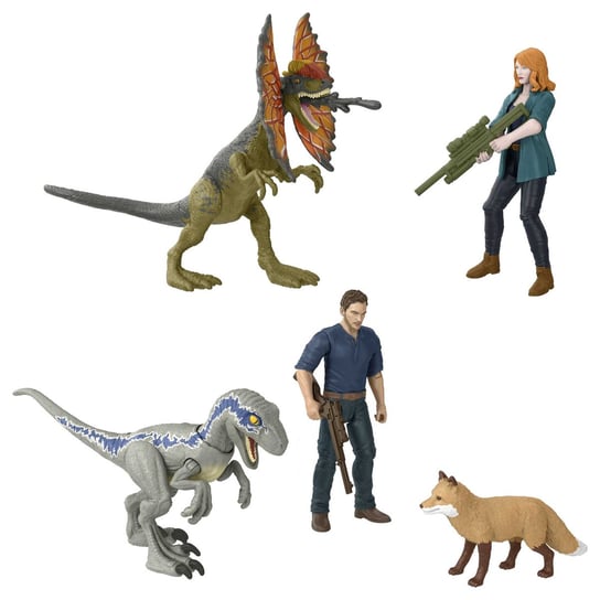 Mattel, Jurassic człowiek i dinozaur, zestaw, Ast Hdx46 Wb3 Jurassic World