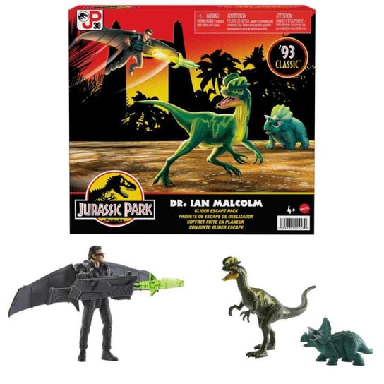Mattel, Jurassic World, Zestaw Figurek Ian Malcolm Z Dinozaurami Mattel