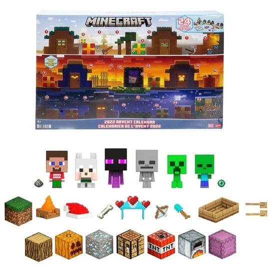Mattel, Kalendarz Adwentowy, Minecraft, zestaw figurek Mattel