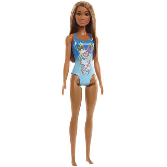 Mattel, Lalka Barbie Plażowa w niebieskim kostiumie Mattel