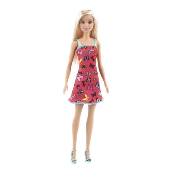 Mattel, Lalka Barbie, szykowna blondynka w sukience w motyle Mattel
