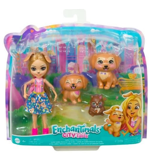 Mattel, Lalka Enchantimals Rodzina pieski Retrievery Mattel