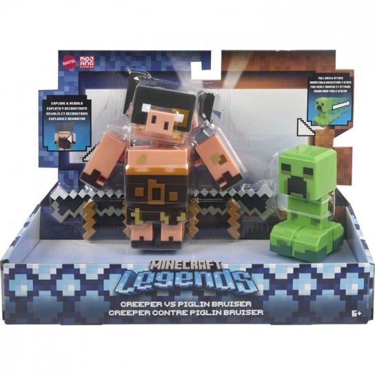 Mattel, Minecraft Legends, Zestaw Figurek Creeper Vs Piglin Mattel