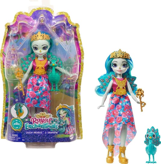 Mattel Royal Enchantimals Lalka i Zwierzątko Queen Paradise i Rainbow GYJ14 GYJ11 Mattel
