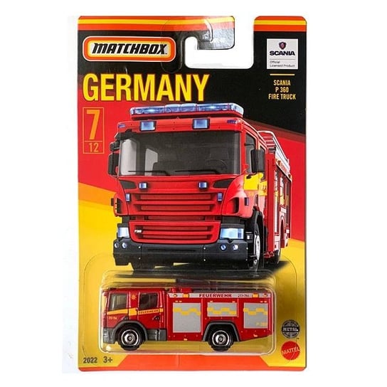 Mattel Scania P360 Fire Truck Germany 1:64 Hfh50 Matchbox Mattel