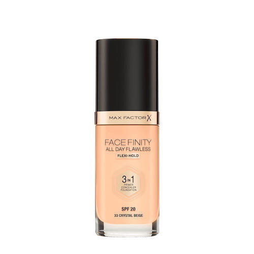 Max Factor, Facefinity All Day Flawless 3in1 Flexi-Hold, Podkład do twarzy, 33 Crystal Beige, Spf 20, 30 ml Max Factor