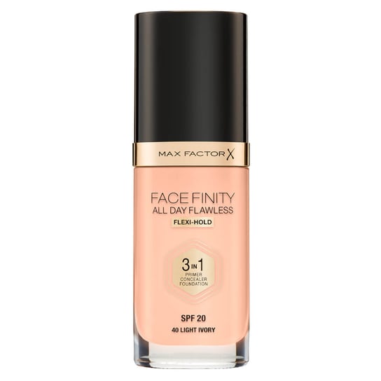 Max Factor, Facefinity All Day Flawless 3in1 Flexi-Hold, Podkład do twarzy, 40 Light Ivory, Spf 20, 30 ml Max Factor
