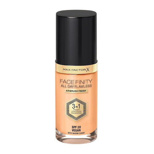 Max Factor, Facefinity All Day Flawless 3in1 Flexi-Hold, Podkład do twarzy, 70 Warm Sand, SPF 20, 30 ml Max Factor