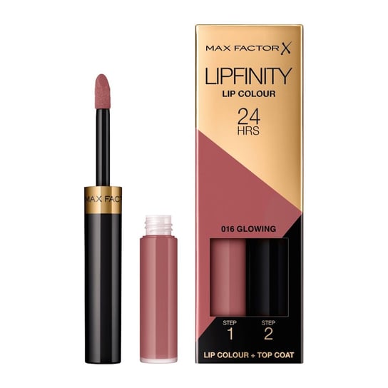 Max Factor, Lipfinity Lip Colour, 24h dwufazowa szminka o długotrwałym efekcie nr 016 - Glowing, 2,3 ml Max Factor