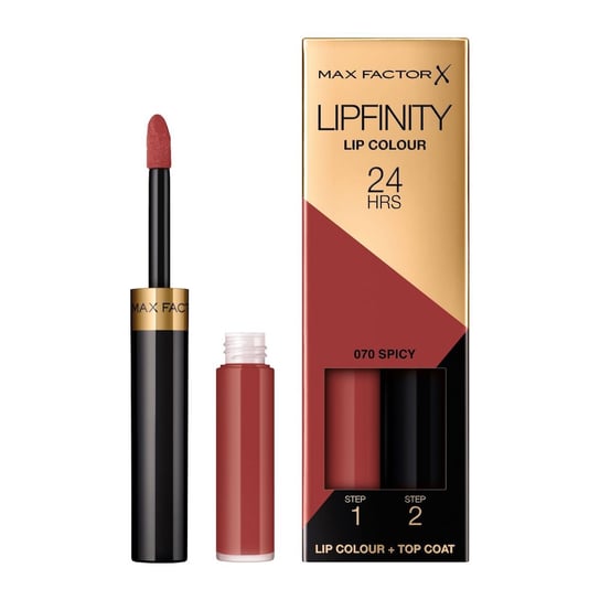 Max Factor, Lipfinity Lip Colour, 24h dwufazowa szminka o długotrwałym efekcie nr 070 - Spicy, 2,3 ml Max Factor