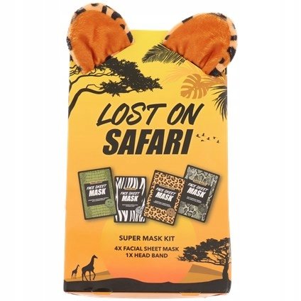 Maxbrands Marketing, Zestaw maseczek w płacie safari zwierzęta + opaska Maxbrands Marketing