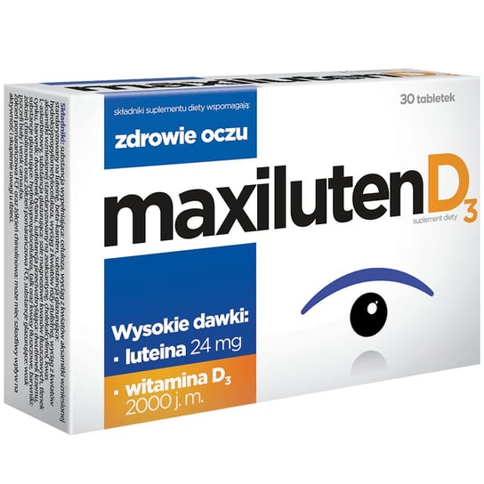 Maxiluten D3, suplement diety, 30 tabletek Aflofarm