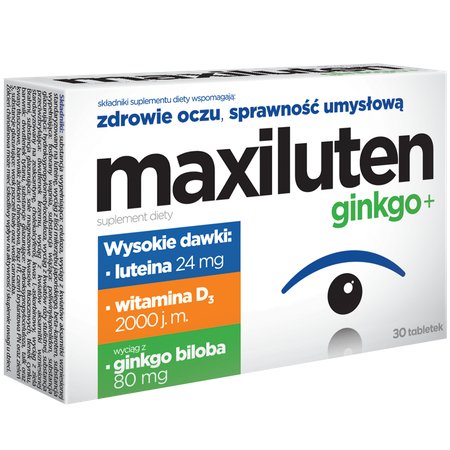 Maxiluten ginkgo+, suplement diety, 30 tabletek Aflofarm