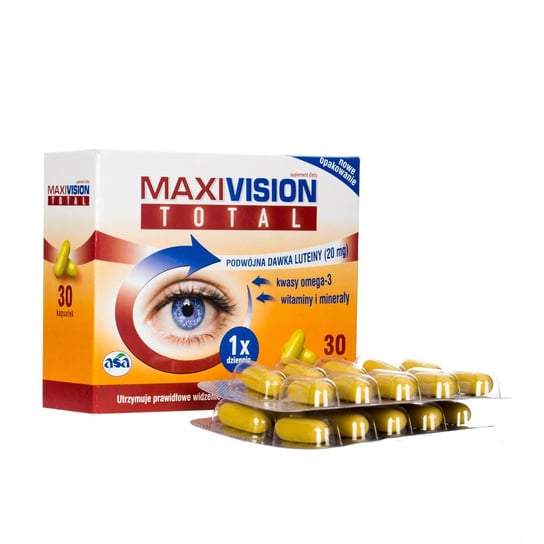 MaxiVision Total - suplement diety z podwójną dawką luteiny, 30 kapsułek ASA
